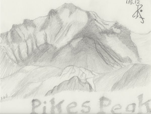 Artwork of Pikes Peak